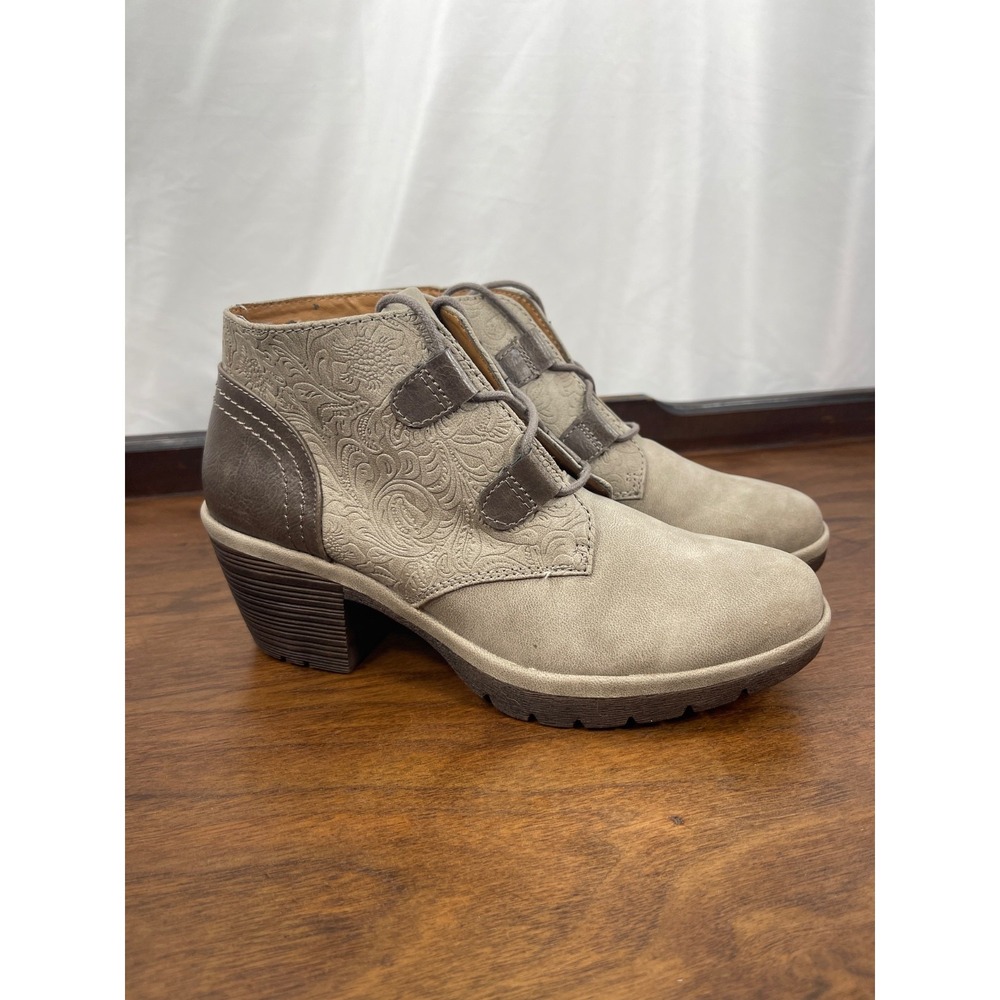 Eurosoft by Sofft Talen Womens Sz 8.5 Shoe Taupe Lace Up Ankle Bootie EUC Clean